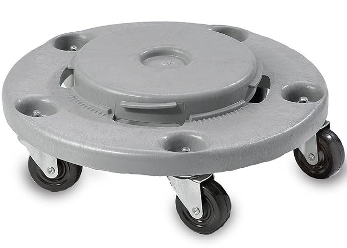 Dolly for Garbage Trash Can Round Dolly with Bolted Casters, Fits 22 32 44 55 Gallon C…