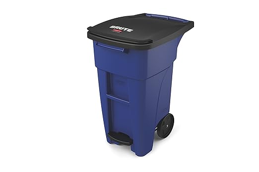 Rubbermaid STEP-ON ROLLOUT CONTAINER 32 GAL - BLUE
