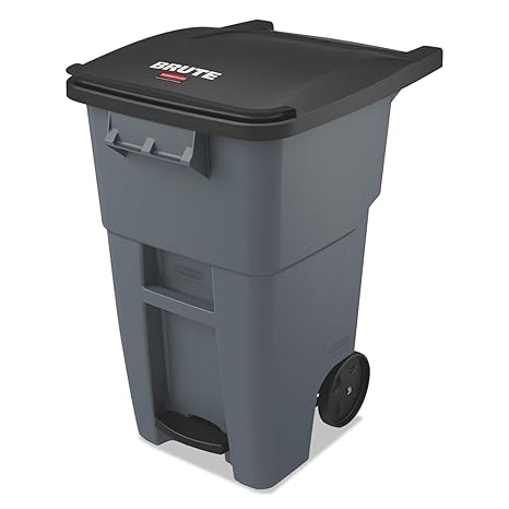 Rubbermaid STEP-ON ROLLOUT CONTAINER 50 GAL GRAY