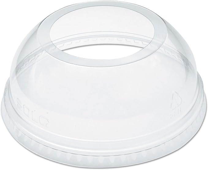 Dart Open-Top Dome Lid for 16-24 oz Plastic Cups, Clear, 1.9"Dia Hole, 1000 st (Bx=10x100pcs)