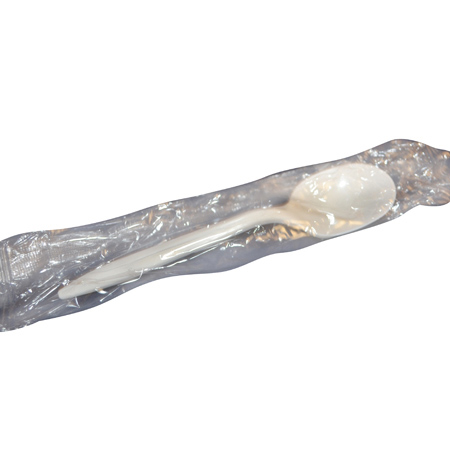 PRO-BRANDS Individually Wrapped Polypropylene White Teaspoon