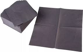 Beverage / Cocktail Napkin - Black   10 x 10 cm 