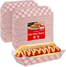 Plastifar Paper HotDog Clamshells RED Check - 300 pcs  (Bx=3x100st)