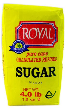 Royal Sugar Refined white 4 lbs 1.8kg. - 10ea/Bundel