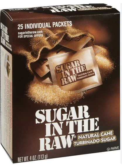 Sachet PC Brown Sugar in the RAW..1box = 12packs of 25