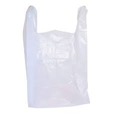 T-Shirt Bag LARGE White plastic shopping bag -100bags Sun Purple (20 pck)