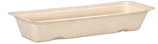 A16 Frikandel Bagasse Sugarcane Snacktray, 20x7.2x3.2cm, naturel - 800 pcs (Bx=16x50st)