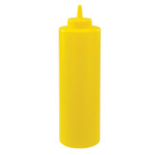 24oz. squeeze bottle, yellow, 6 piece pack 