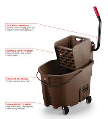 Rubbermaid 35 QT Bucket and Wringer Brown - Side Press