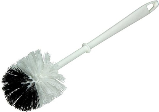Toilet Brush with Nylon Bristles, in Black and White 