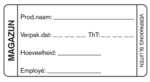 [549922 / NL-Dry100] HACCP LABEL FS MAGAZIJN 35X75MM PERMANENT-500st 