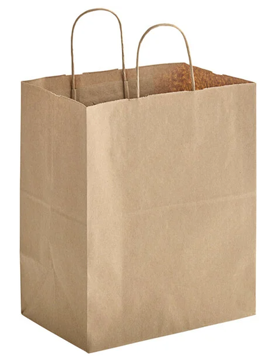 [BST-EG-BISTRO-KRAFT] Bistro kraft paper shopping bag 100gsm 11.81"x7.09x11.81 - box van 250 each