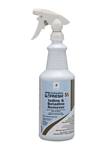 [705503] Spartan CLOTHESLINE FRESH® IODINE & BETADINE REMOVER S5 Qt (Cs=12Qt)
