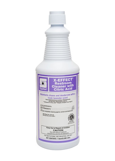 [731903] Spartan X-EFFECT Restroom Cleaner with Citric Acid QT (Cs=12Qt)