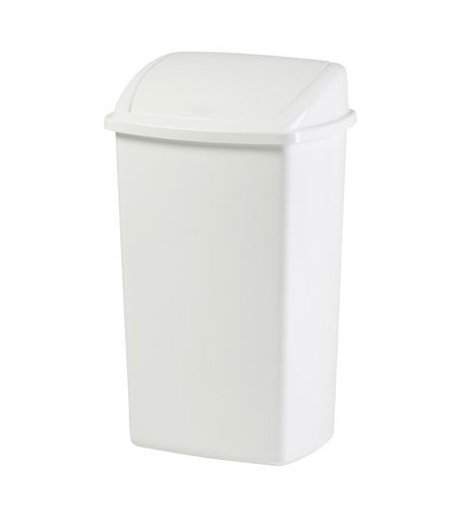 [62009370] Trash can 50 liters with swing lid, silver black 263949