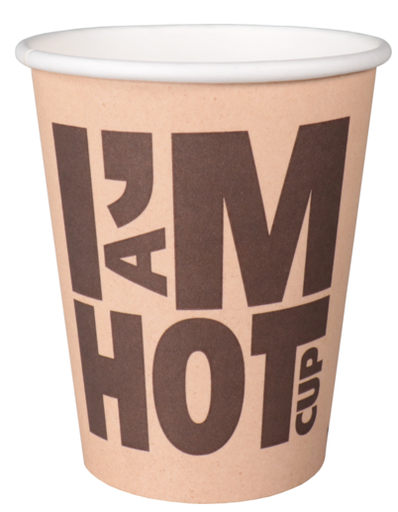[700073] Paper Hot Cup 8oz/250ml   I AM HOT Cup concept sleeve 50 st (Bx=20x50st)