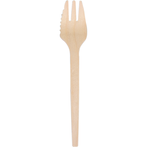 [600707] Biodore® Fork, snackvork, Wood, 135mm, natural - 200stuks