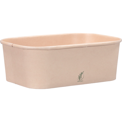 [605038] Container, Bamboepapier/PP, 750ml, kilo container, 169x117x56mm, natural (Lid 605040) - 300 pcs (Bx=12x25st)