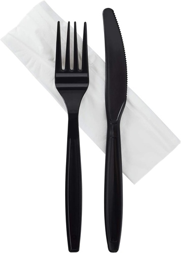 [JA-RC3N1 / FKN-Black 500] Knife/Fork/Napkin Black 500each