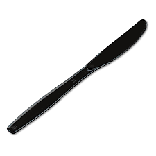 [JA-BK10-Black] Knife PP Heavy weight cutlery BLACK  100 pcs (cs=10x100pcs)