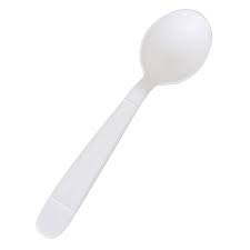 [SoupSpoon HV-White] JA-DS06..SOUP-Spoon PP Heavy weight White cutlery pack of 100 st. ( cs= 10/100st)