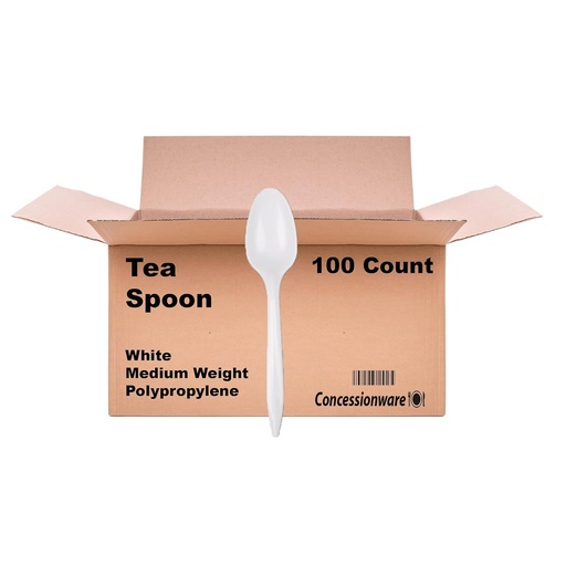[JA-RCS1CC / Teaspoon_Paketa] Plastic TeaSpoon White - 100each (Bx=10Pack)