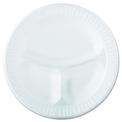 [PlateFoam 10.25-3] Foam Plate 10.25" 3 compt White