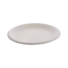 [YMC50009/ Plate9 - BAGASSE] 9" PFAS Free FIBER PLATE - (Bx=4Pk/ 125ea)