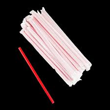 [GW7] 7.75"RED WRAPPED PAPER STRAW 6mm - (Bx=24x300st)