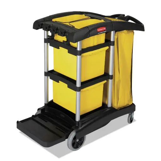 [RCP9T7200BK] RUBBERMAID COMMERCIAL ..High Capacity Cleaning Cart, 21-3/4w x 49-3/4d x 38-3/8h, Black