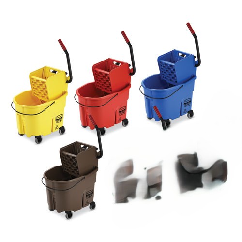 Rubbermaid 35 QT Bucket and Wringer Side Press Wave Break