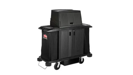 [FG619100BLA] Rubbermaid Black Full Size Housekeeping Cart w/ Doors