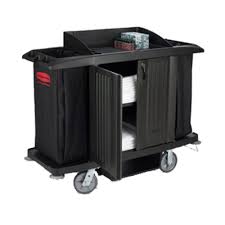 [FG9T1900BLA] Rubbermaid Classic Full Size Housekeeping Cart with Doors