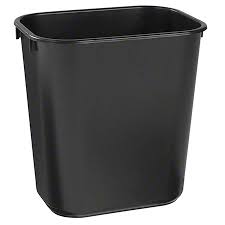 [2957BLK] Rubbermaid Open Top Rectangular Wastebasket 41QT  (45liter / 10gallon)