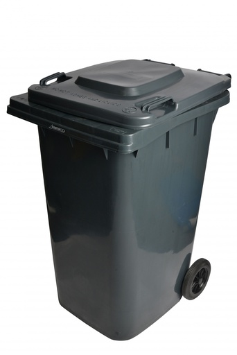 [Jani 1038GY] Grey Rollout Container 32 Gallon Trash Cans with Wheels