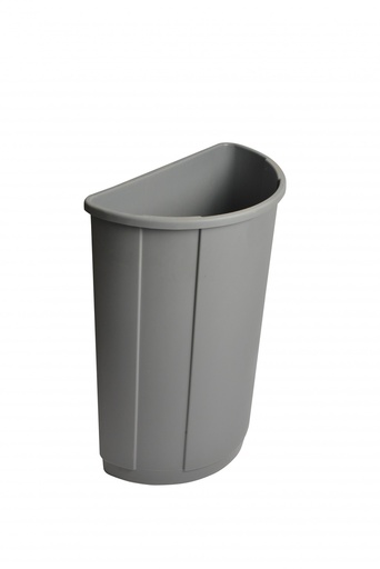 [JANI 1123GY] Half Round Rectangular Garbage Can 23  gal GREY