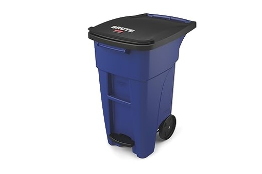 [RCP1971946] Rubbermaid STEP-ON ROLLOUT CONTAINER 32 GAL - BLUE