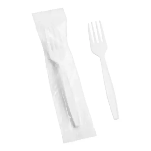 [FW-XHPPW/ Fork HV-Wrapped] FORK PP XHV WRAPPED White PRO-BRANDS 1000 Pcs