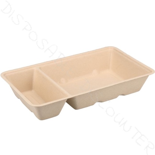 [99946009 - A14+1] A14 + 1 Bakje..Bio Sugarcane Bagasse Snack ..Tray ..1bx = 12x50pcs