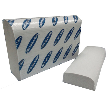 [M-Fold 192068] Pro-Brands - Multi-Fold towels white pack of 250sheets (cs=16x250sheets)