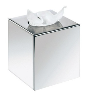 [6520001 tsc] Spa Collection - Tissue Box Siver Kubus