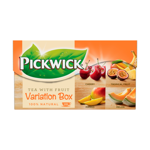 [Tea_Variation Box ORANGE] Pickwick Fruitvariatie Cherry, Tropical,Mango+ Melon - (Bx=12package)