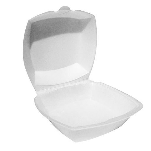 [F6x6-12175] Plastifar 6x6" Foam HAMBURGER Box - 500 pcs (Bx=4x125st)